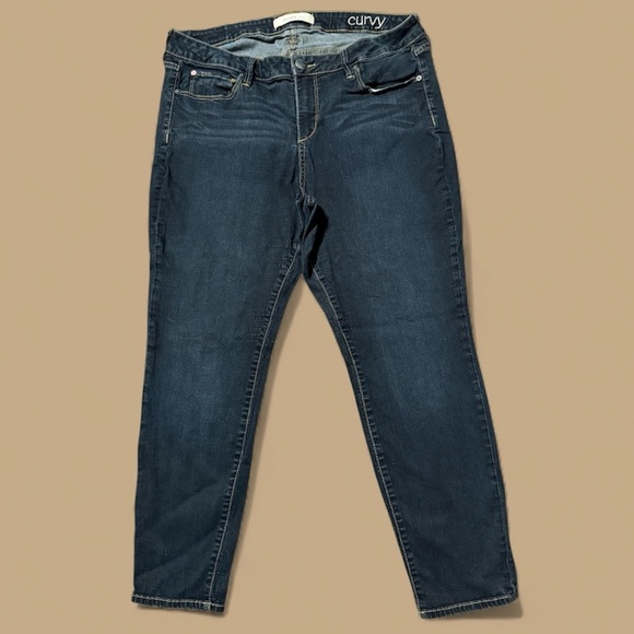 SLINK Midnight Blue Skinny Jeans Super Stretchy Size 18 - Picture 2 of 5